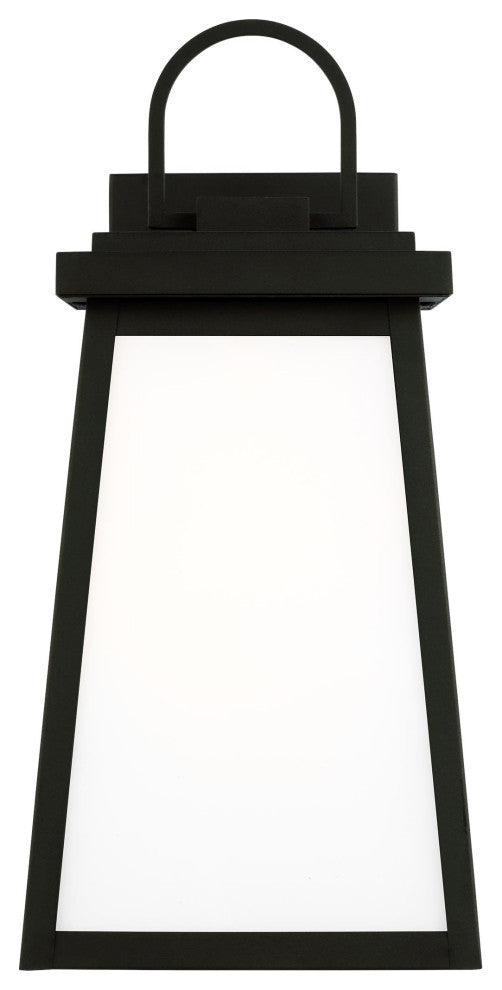 Founders Large One Light Outdoor Wall Lantern, Black