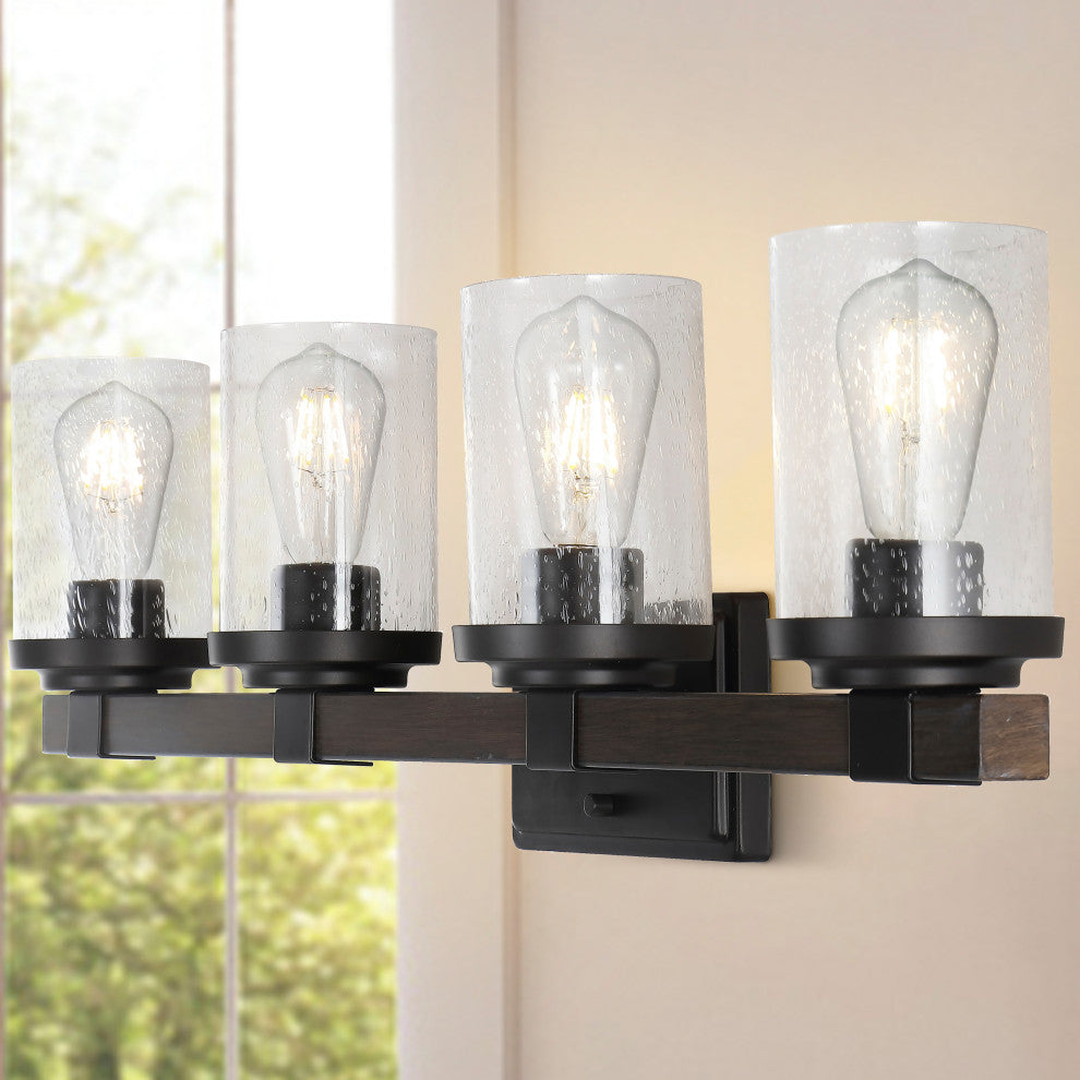 Bungalow Iron LED Vanity Light, Oil Rubbed Bronze, 4 Bulb