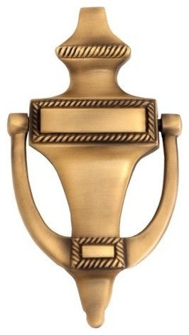 Rope Door Knocker 6-1/2", Antique Brass