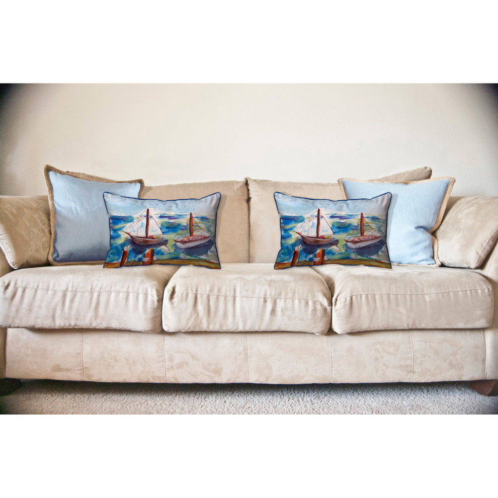 Two Sailboats Large Indoor/Outdoor Pillow 16x20