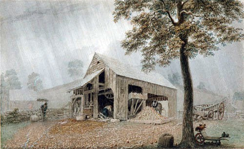 George Harvey Rainstorm, Cider Mill at Redding  Connecticut Gallery Wrap Canvas