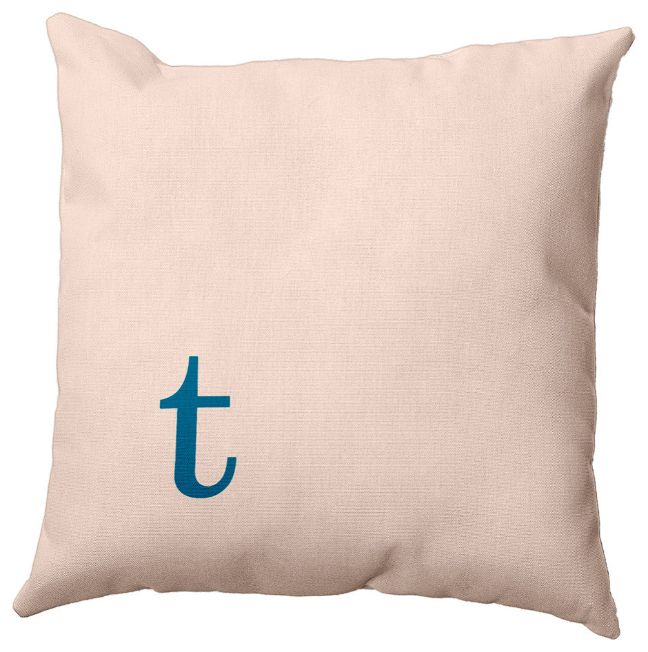 16"x16" Modern Monogram Decorative Throw Pillow, Autumn Blue