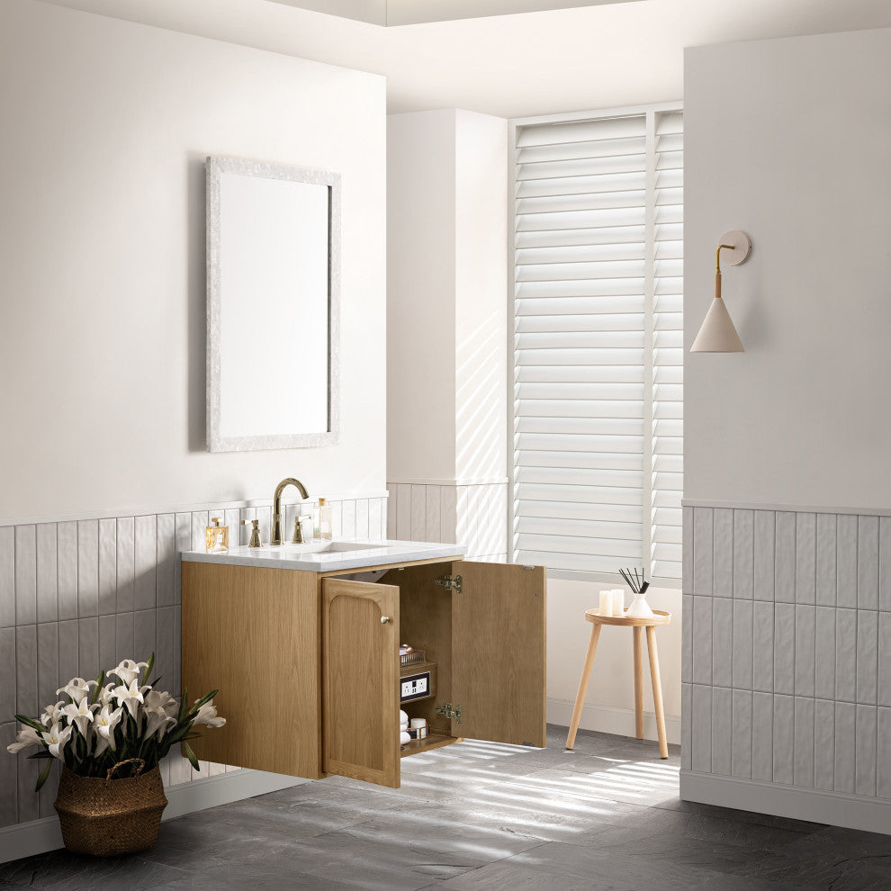 Laurent 30" Single Vanity, Light Natural Oak