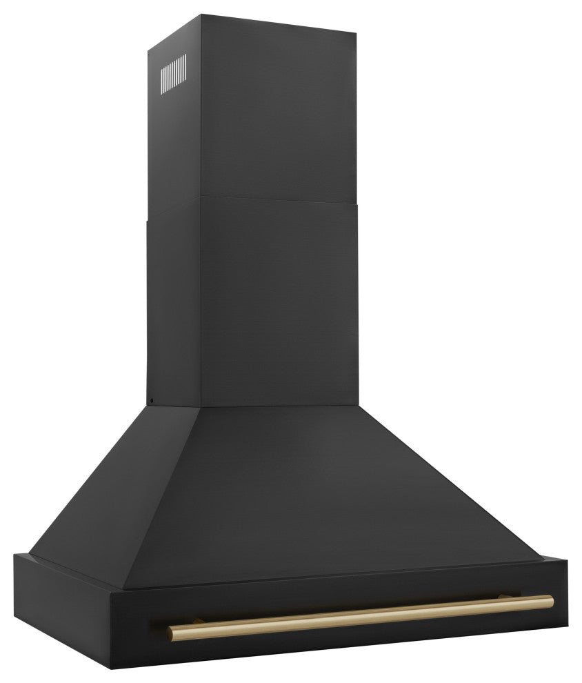 ZLINE 36" Black Stainless Range Hood with Champagne Bronze (BS655-36-CB)