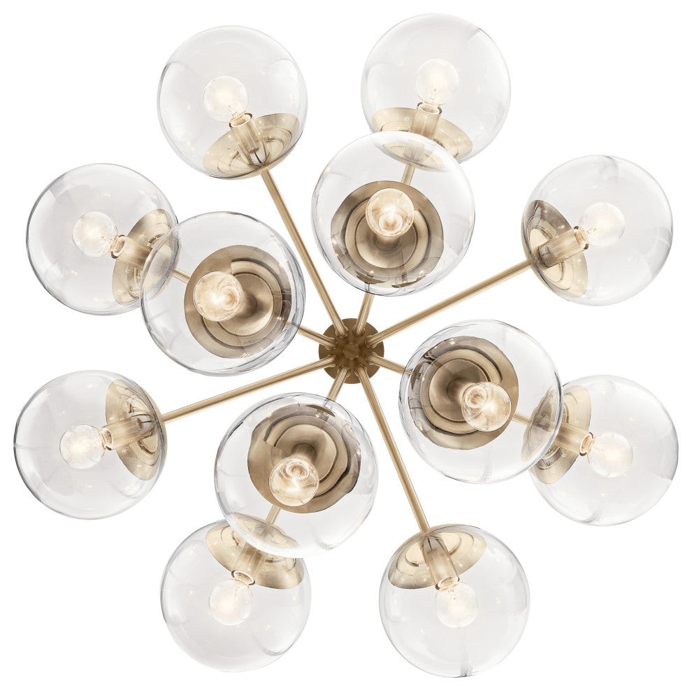 Silvarious Convertible Chandelier, Champagne Bronze Clear, 12 Light Clear