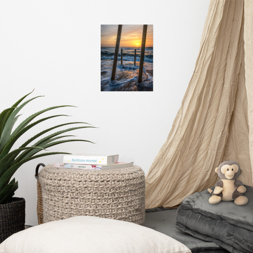 Sunrise Between the Pillars Landscape Photo Unframed Wall Art Print, 11" X 14"