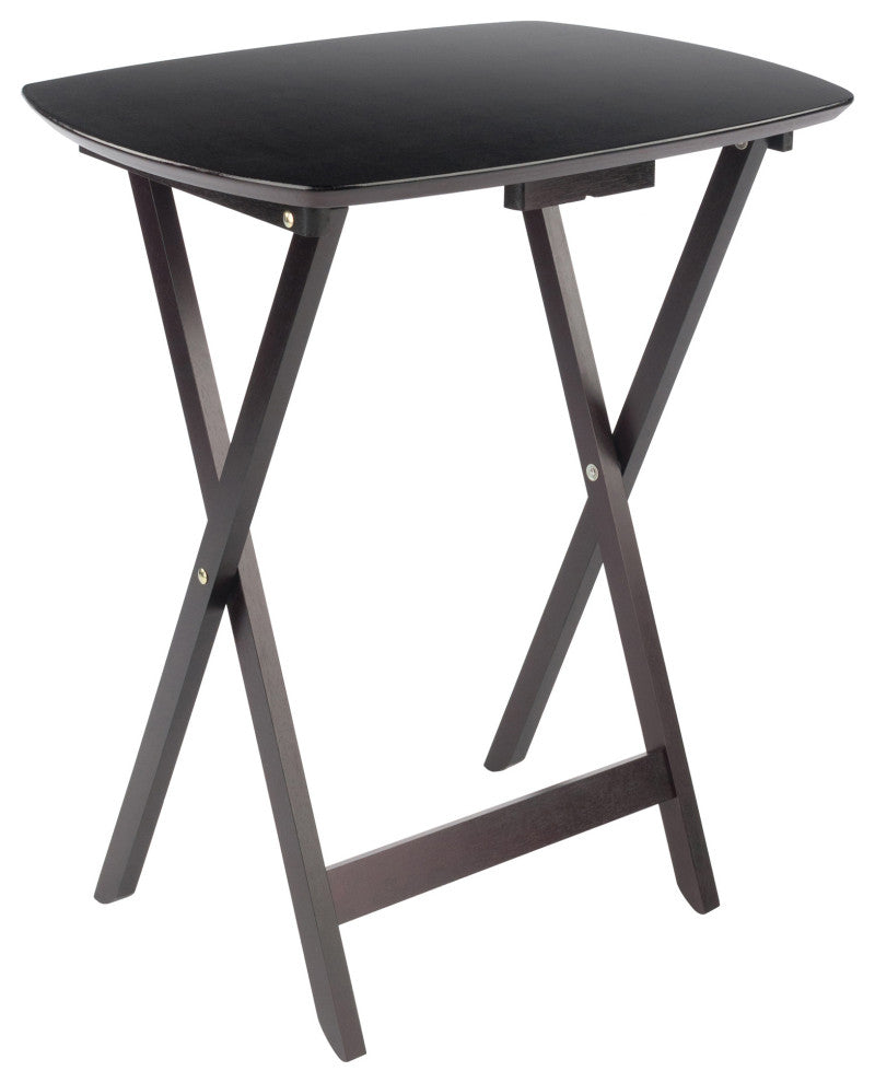 Chandler 4-Pc Single Snack Tables, Curved Oversize Top, Espresso