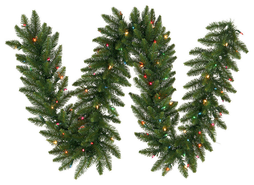 Vickerman Camdon Fir Garland, 12"x9', Multicolor Lights