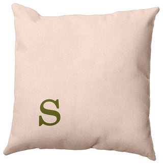 18"x18" Modern Monogram Decorative Throw Pillow, Olive