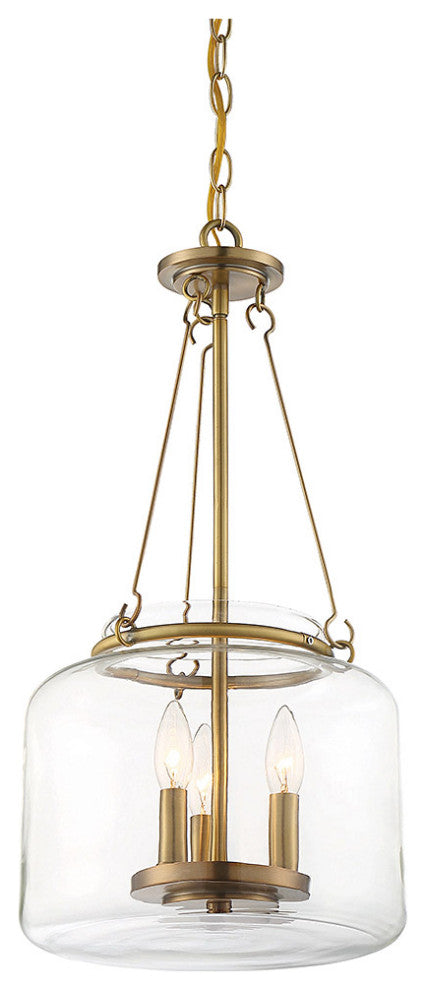 Savoy House Akron 3-Light Pendant, Warm Brass