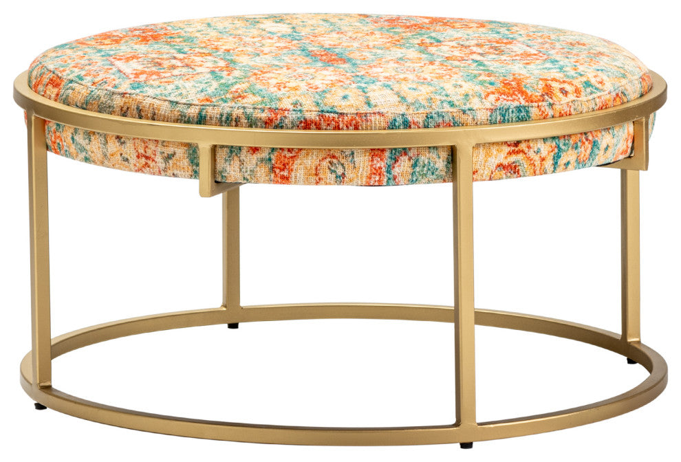 Melinda Printed Round Ottoman