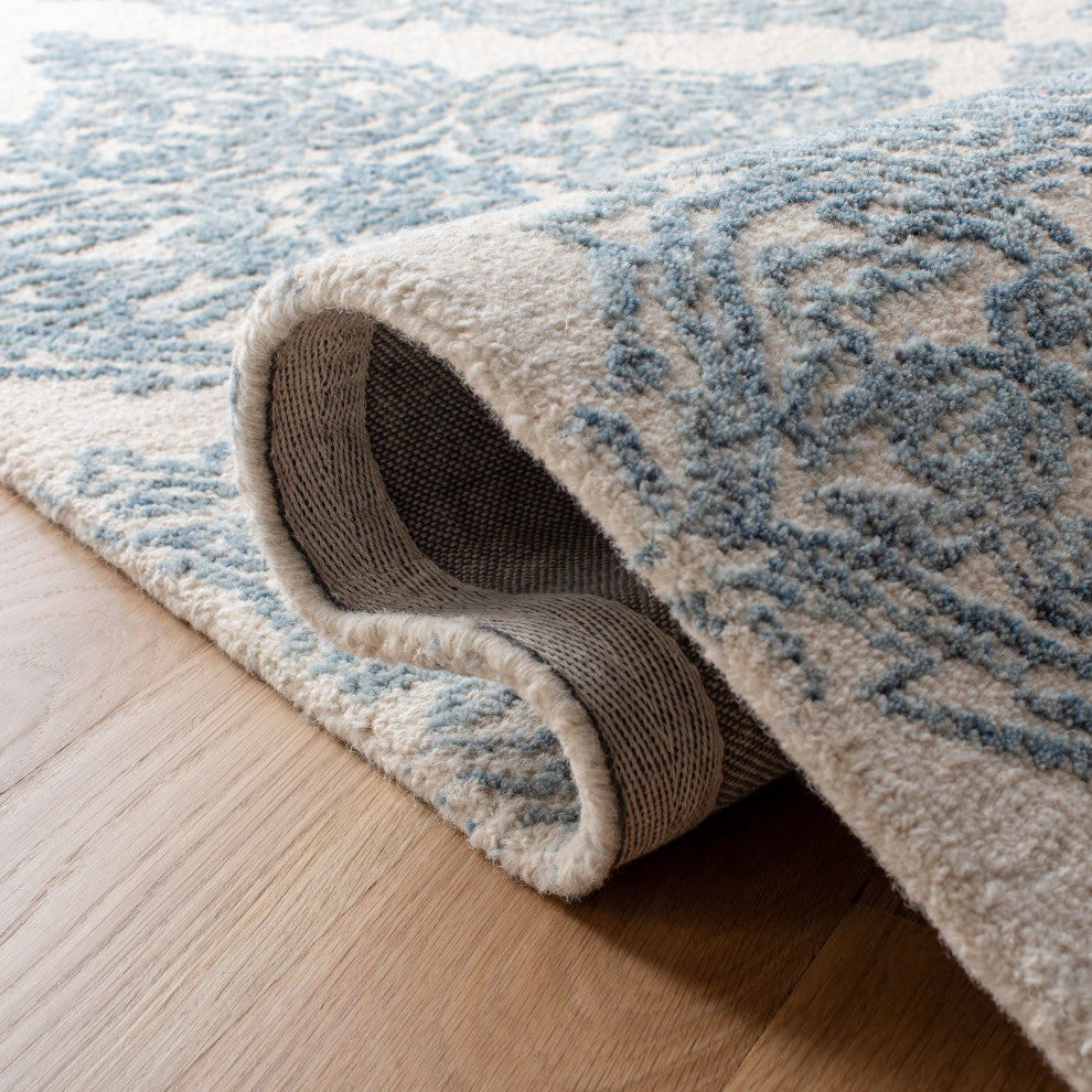 Safavieh Couture Abstract Collection, ABT346 Rug, Ivory/Blue, 6' Round