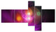 Merge Colored Spheres., Large Abstract Canvas Artwork Print, 60"x32", 5 panels
