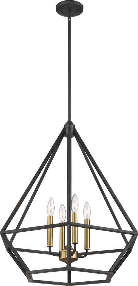 Nuvo Orin 4-Light Pendant Light Fixture, Aged Bronze