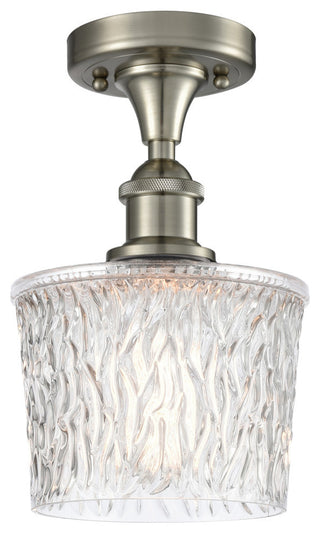 Niagra 1-Light Semi-Flush Mount, Brushed Satin Nickel, Clear