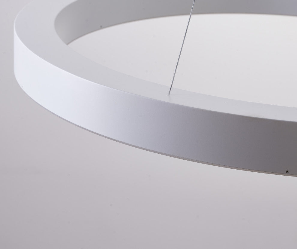 LED Chandelier, Matte White