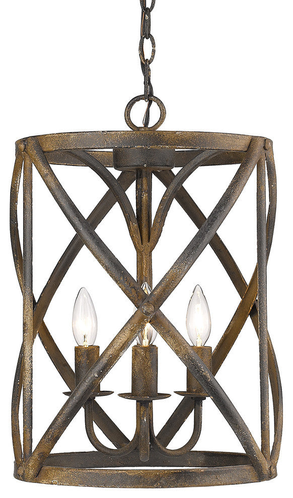 Alcott 3-Light Pendant, Antique Black Iron
