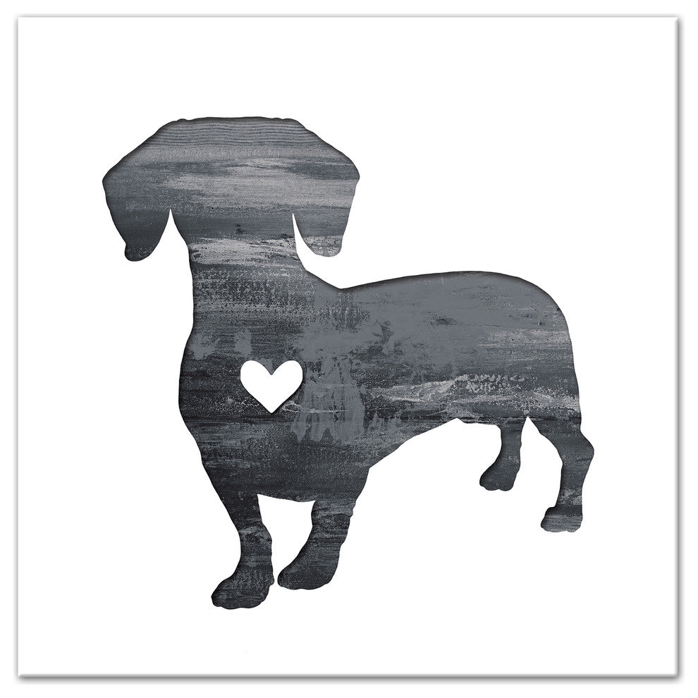 Designs Direct Creative Group Ink Silhouette Dachshund 20x20 Canvas Wall Art