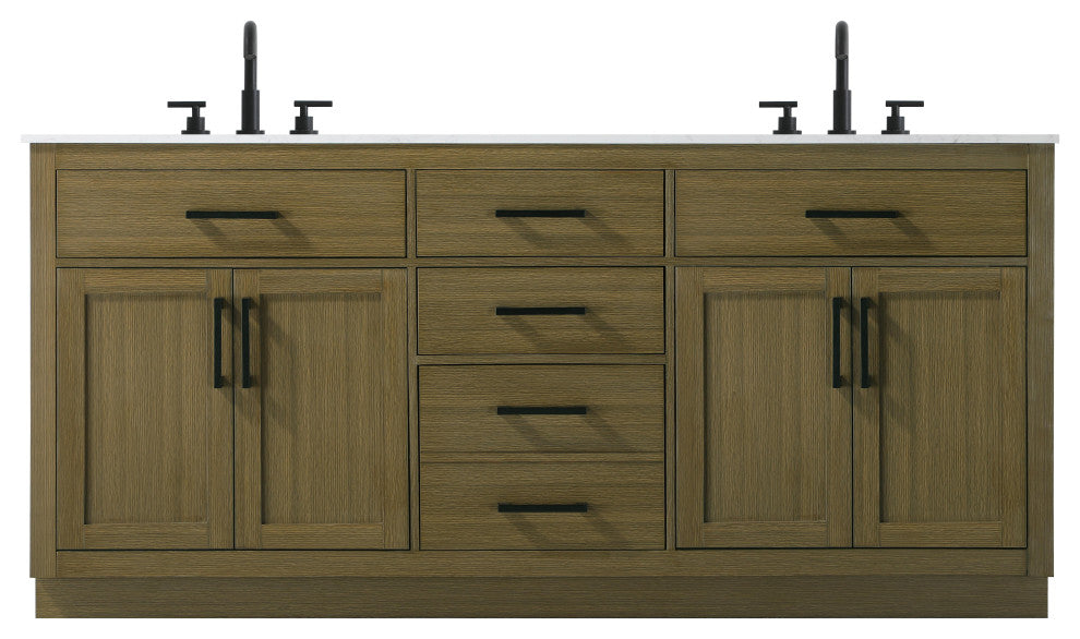 Home Living 72" Double Bathroom Vanity, Chestnut Brown