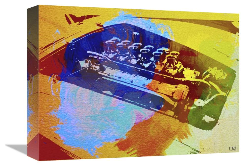 "Ferrari Engine Watercolor" Fine Art Print