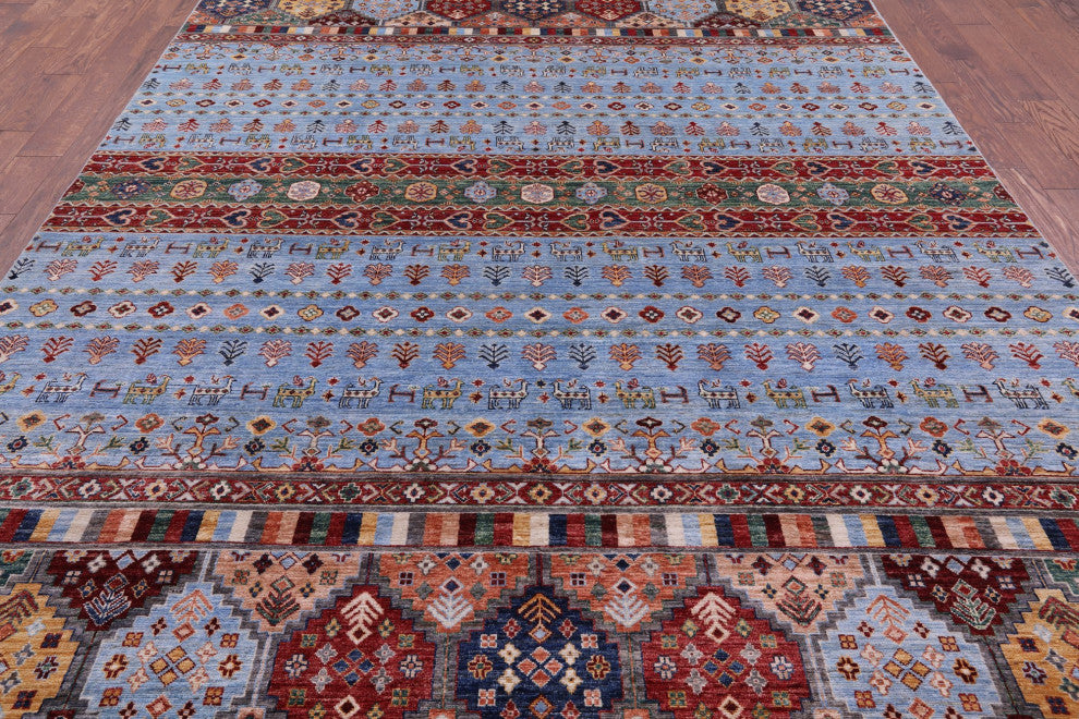Handmade Tribal Persian Gabbeh Wool Rug 8' 2" X 11' 5" Q7663
