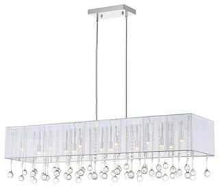 Water Drop 17 Light Drum Shade Chandelier With Chrome Finish