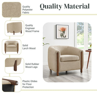 Ruth Accent Arm Chair, Barley Beige, Fabric