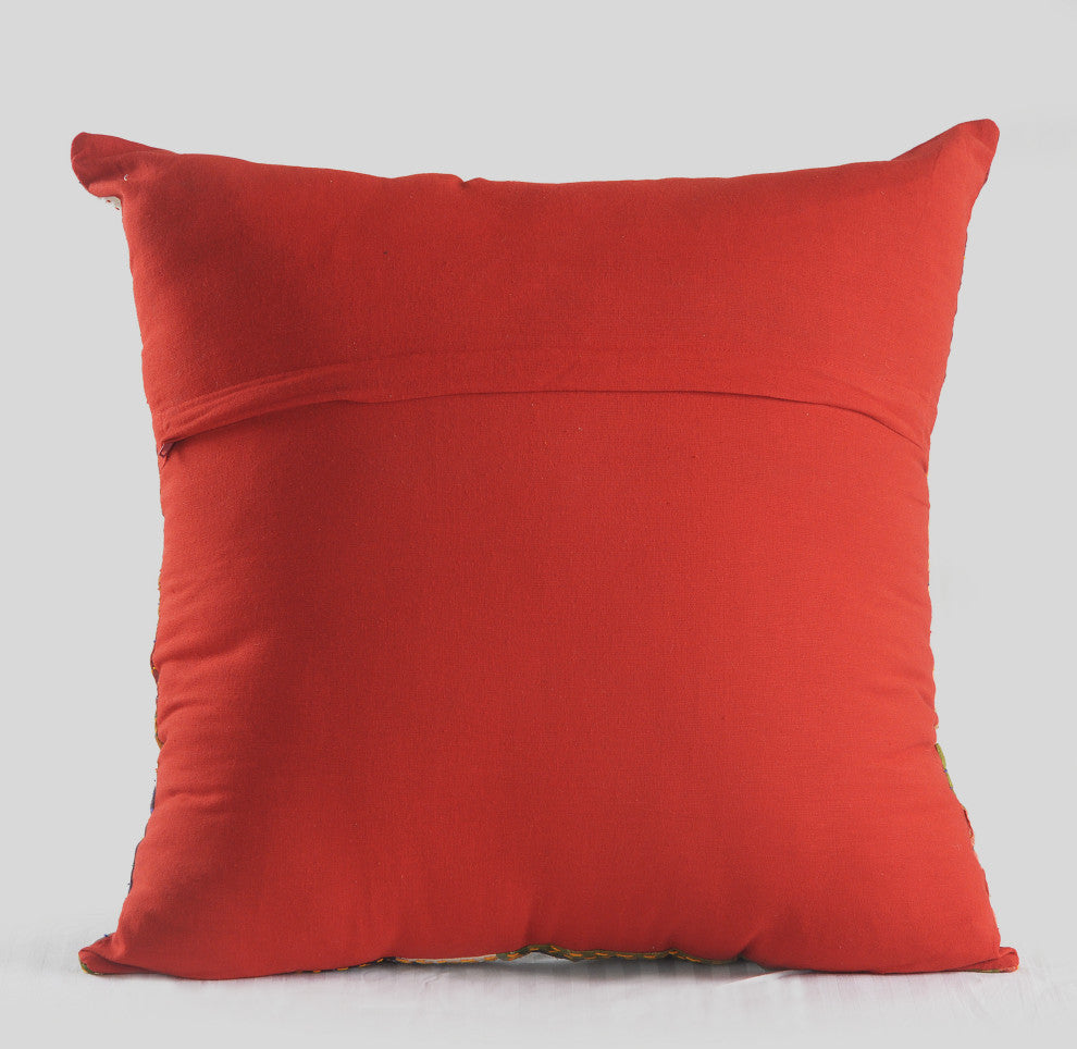 Traditional Patola Kantha Throw Pillow