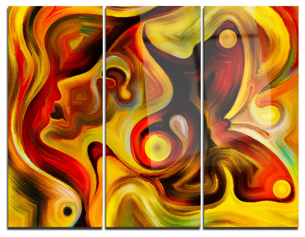 "Butterfly's Emotions" Glossy Metal Wall Art, 3 Panels, 36"x28"
