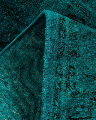 Contemporary Overdyed Wool Hand Knotted Blue Runner 2'6"x9'6"