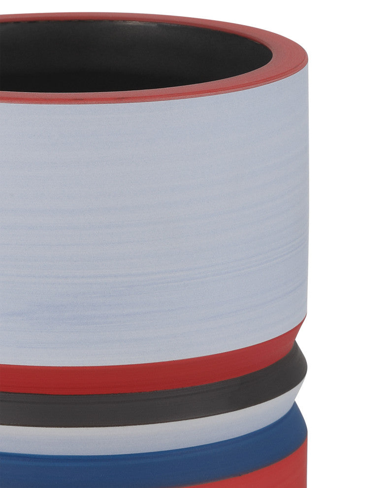 Happy 80's Black, Blue, Red & Orange Vase, 3-Piece Set