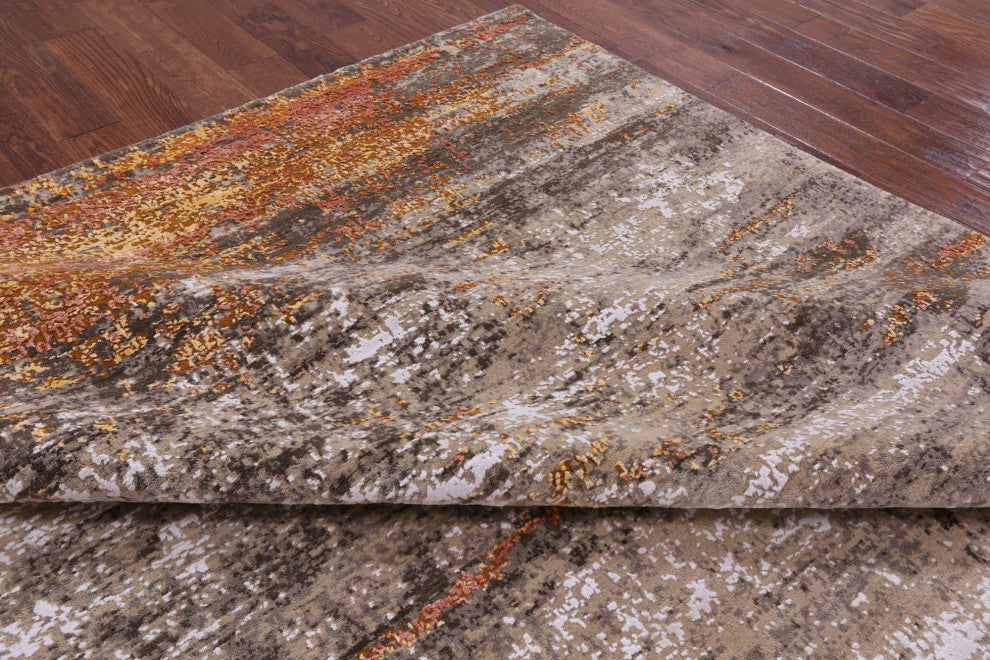 Handmade Modern Wool and Silk Rug 9' 0" X 12' 2" Q7134