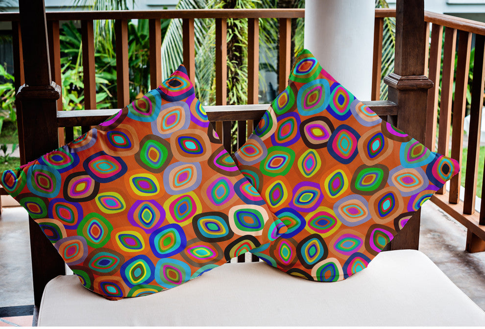 Modern Leaf Pile Indoor/Outdoor Throw Pillow