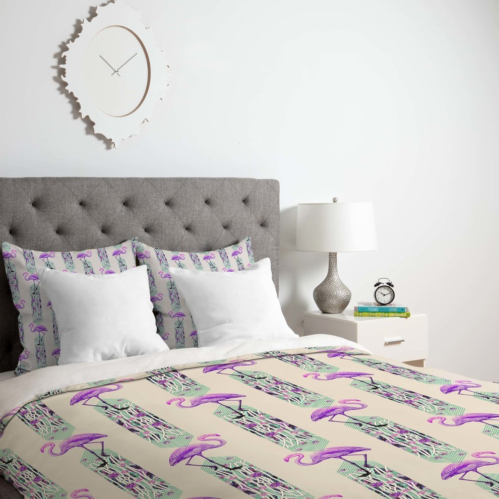 Deny Designs Iveta Abolina Pattern of Flamingo Duvet Cover - Lightweight