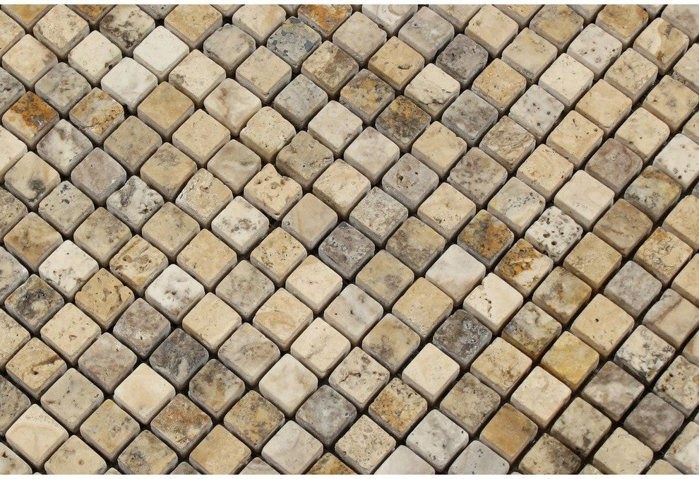 5/8 X 5/8 Philadelphia Travertine Tumbled Mosaic Tile