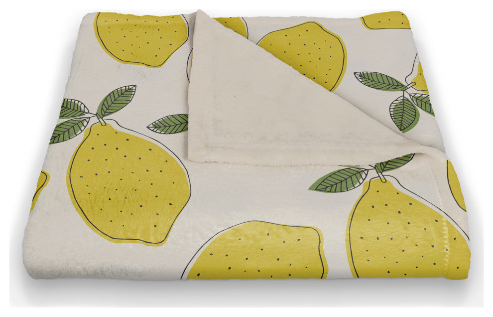 Fun Lemon Pattern 50x60 Coral Fleece Blanket