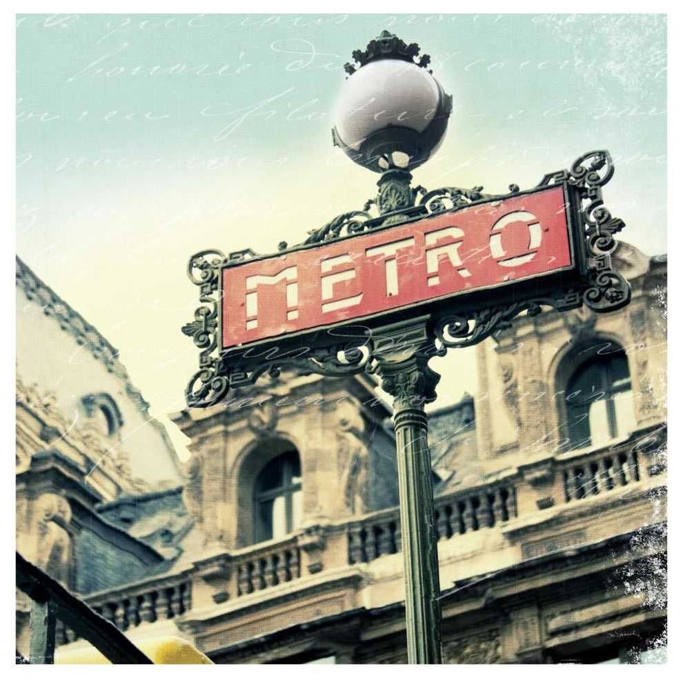 "Paris Metro Letter" Digital Paper Print by Sue Schlabach, 42"x42"