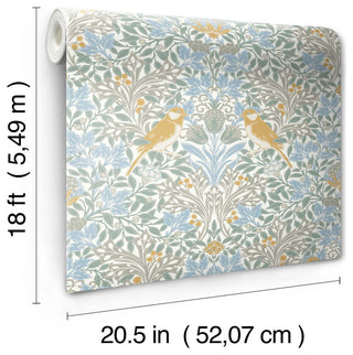 Garden Aviary Sky Blue Peel and Stick Wallpaper