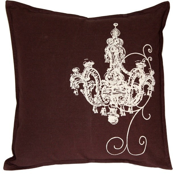 Pillow Decor - Chandelier Brown Cotton Throw Pillow 17x17