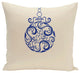 Fancy-Bulb, Decorative Holiday Print Pillow, Ivory And Cream, 18"x18"