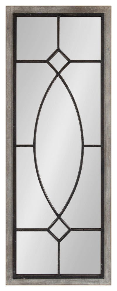 Bakersfield Wood Framed Mirror, Gray,16"x42"