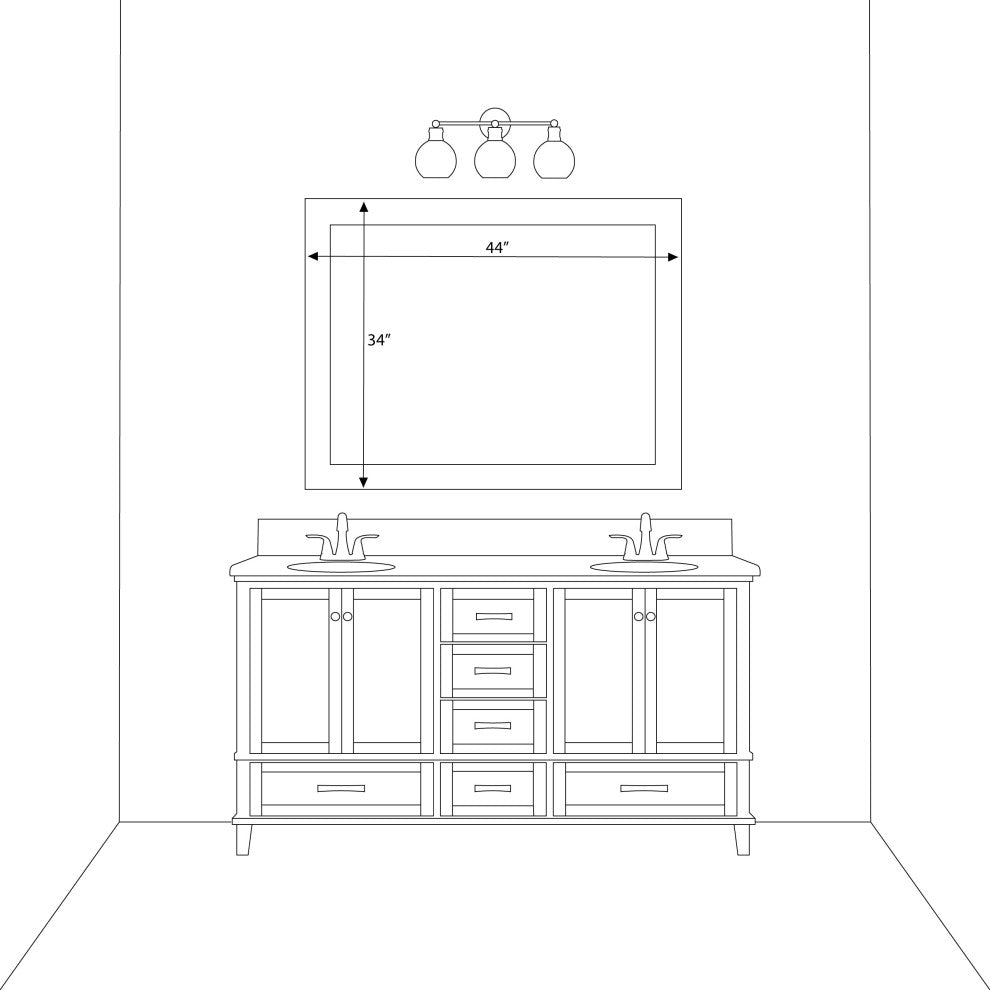Pendleton Framed Wall Mirror, Rustic White, 34"x44"
