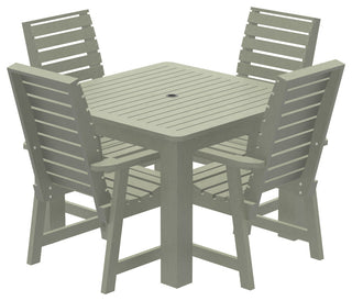 Glennville 5-Piece Square Dining Set, Weathered Acorn, Eucalyptus