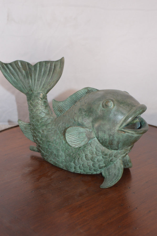 Fish Fountain Medium size Bronze Statue -  Size: 13"L x 7"W x 9"H.