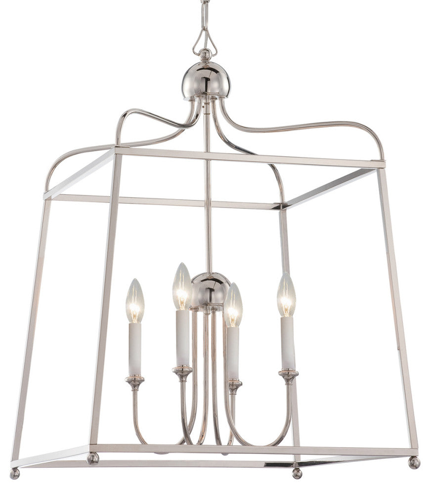 CRYSTORAMA 2244-PN_NOSHADE 4 Light Polished Nickel Chandelier
