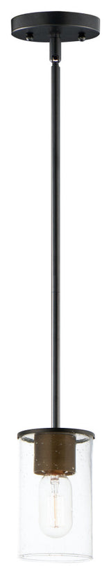 Maxim 91840CD Sleek 4"W Mini Pendant - Antique Brass / Black