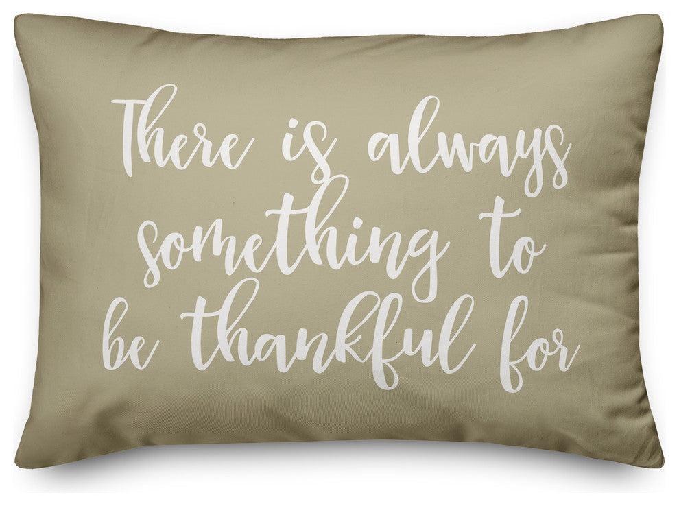 There is Always Something To Be Thankful For Lumbar Pillow, Beige, 14"x20"
