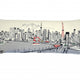 35" White Tokyo Daylight Skyline Lumbar Decorative Pillow