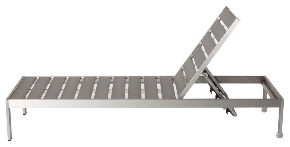 Anodized Aluminum Wheeled Lounger, Gray