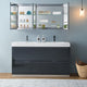 Valencia 60" Dark Slate Gray Free Standing Double Sink Vanity, Faucet FFT1030BN